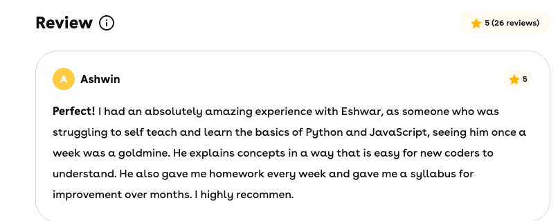 Student review 1
