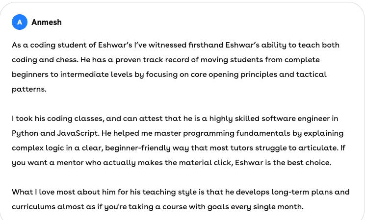 Student review 4